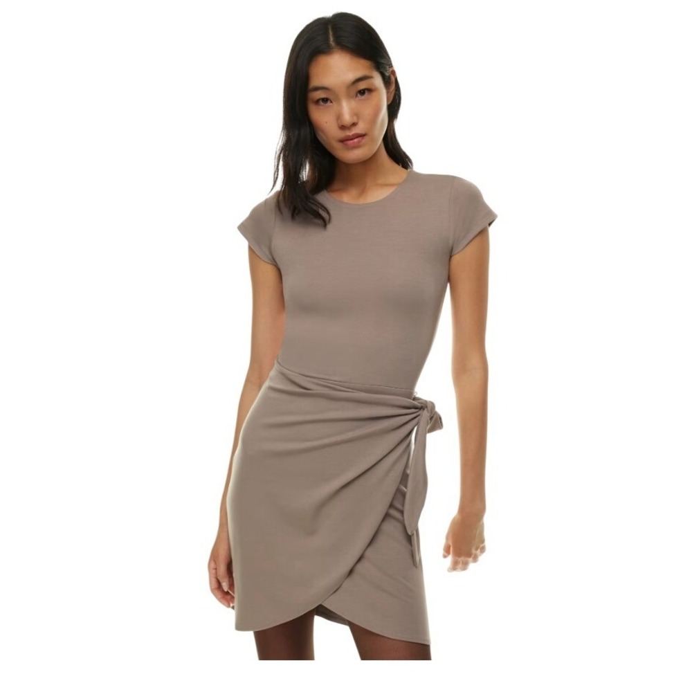 Wilfred Women's Lune Short Sleeve Wrap Tie Waist Dress Size Medium